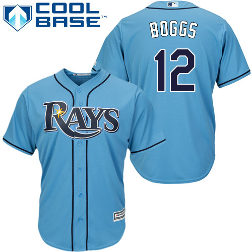 Rays #12 Wade Boggs Light Blue Cool Base Stitched Youth MLB Jersey